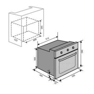 Духовка VentoLux EO60MT-6K BK - Главное фото